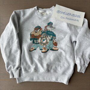 Vintage Miami Dolphins Bugs Bunny Looney Tunes Sweatshirt, Football NFL Shirt